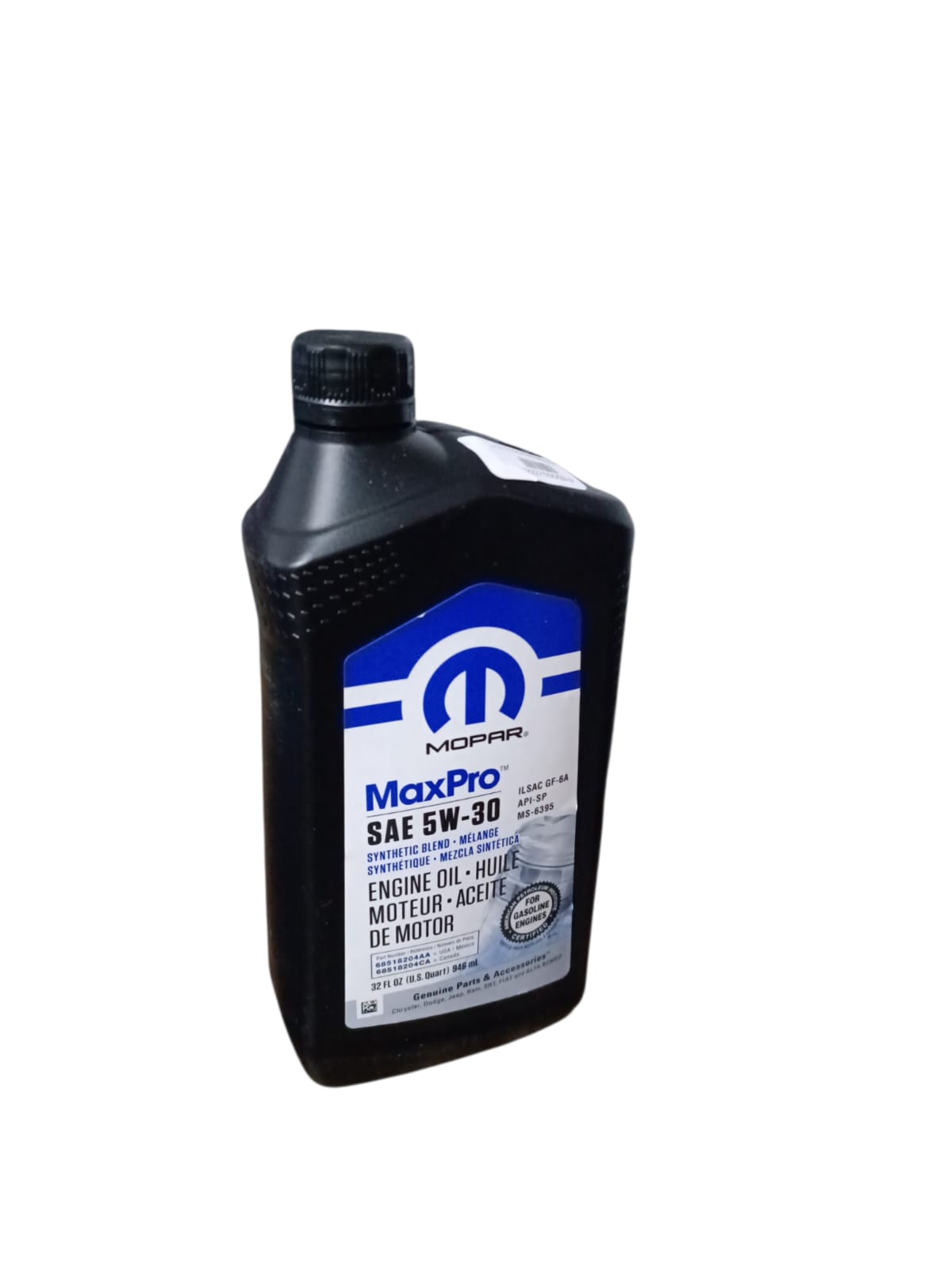 ACEITE MOTOR 5W30 SINTETICO GF-6A SP 946ML MOPAR